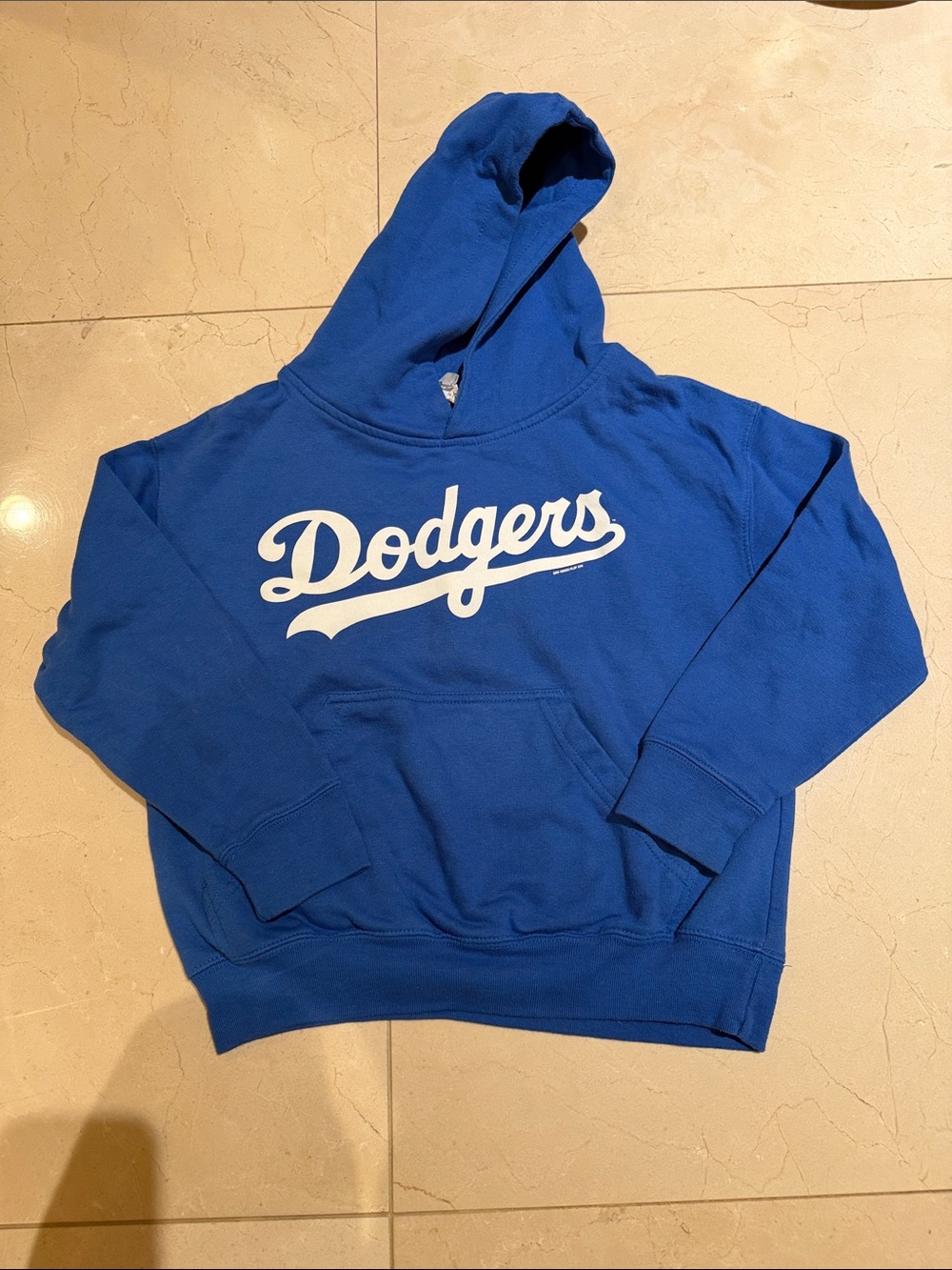 Youth small Los Angeles Dodgers Royal Blue Hoodie with Script Logo